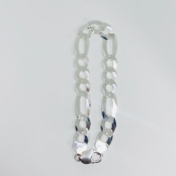 Sterling Silver 925 Men's Bracelet 9” 11mm - Picture 11 of 13